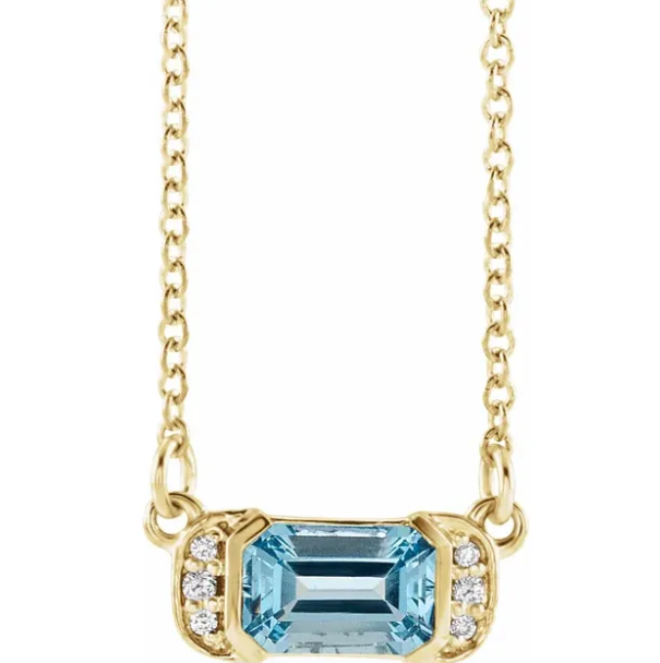 Dahlia Aquamarine & Diamond Necklace