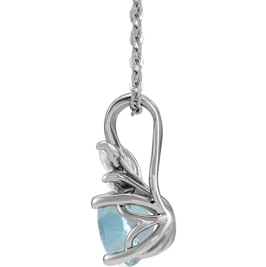 Orchid Aquamarine & Diamond Necklace