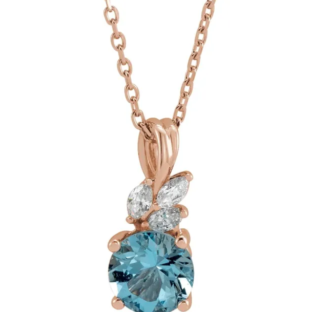 Orchid Aquamarine & Diamond Necklace