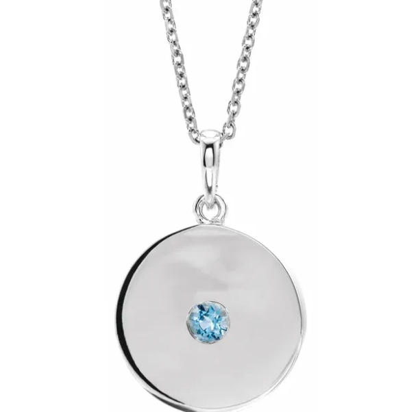 Poppy Aquamarine Disc Necklace