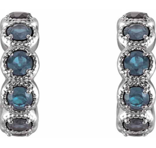 Aquamarine Hoop Earrings