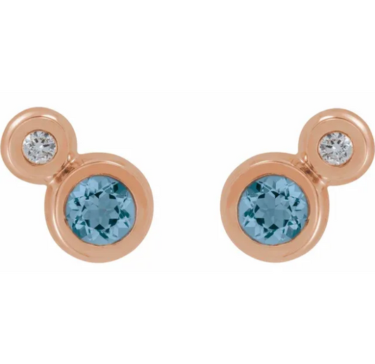 Poppy Aquamarine & Diamond Earrings