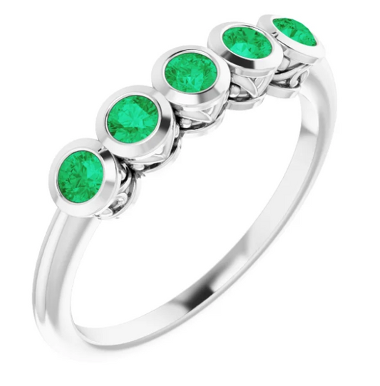 Poppy Emerald Five Stone Ring