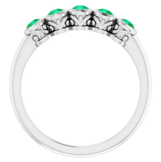 Poppy Emerald Five Stone Ring