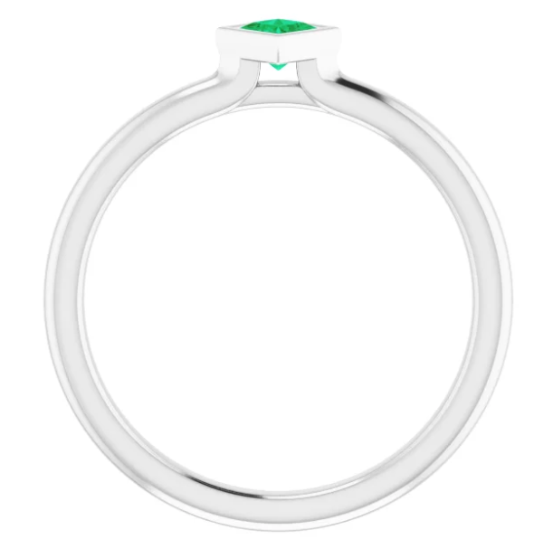 Dahlia Emerald Square Bezel Stackable Ring