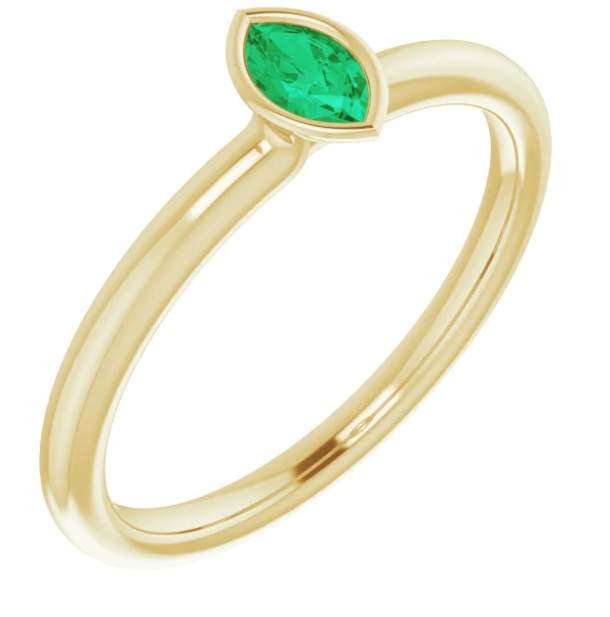 Clematis Emerald Stackable Ring
