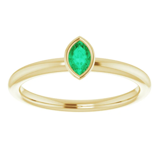 Clematis Emerald Stackable Ring