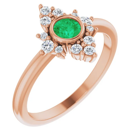 Poppy Emerald and Diamond Ring