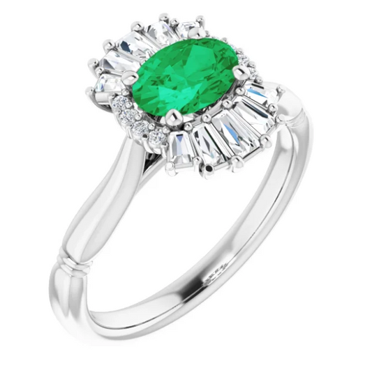 Emerald and Diamond Ring