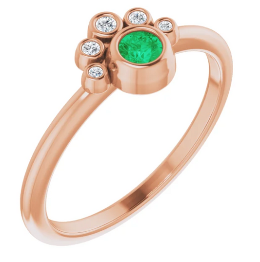 Poppy Emerald and Diamond Ring