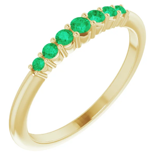 Lilac Emerald Stackable Ring