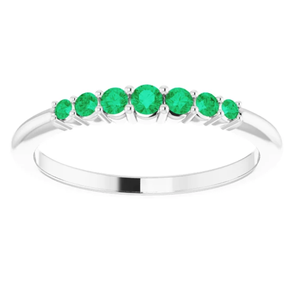 Lilac Emerald Stackable Ring