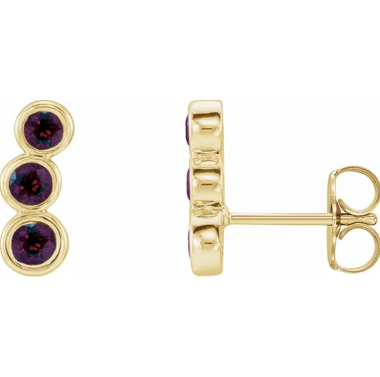 Poppy Garnet Climber Earrings