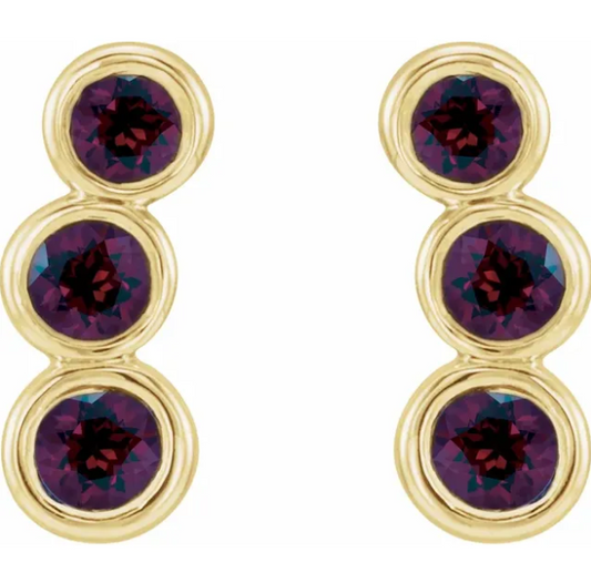 Poppy Garnet Climber Earrings