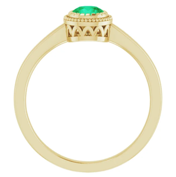 Jasmine Emerald Bezel Set Ring