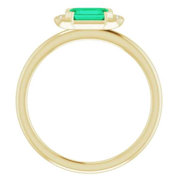 Dahlia Emerald and Diamond Ring