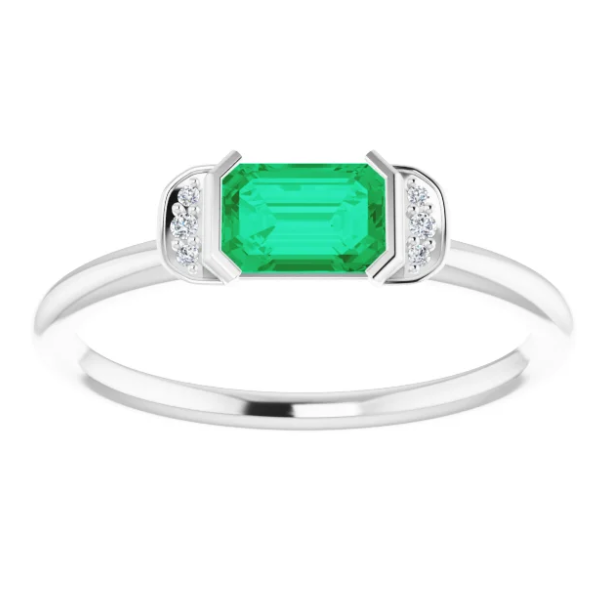Dahlia Emerald and Diamond Ring