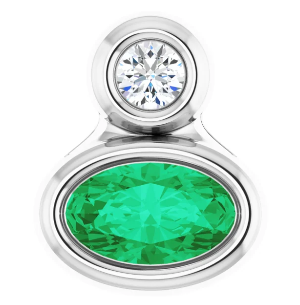 Plumeria Emerald & Diamond Pendant