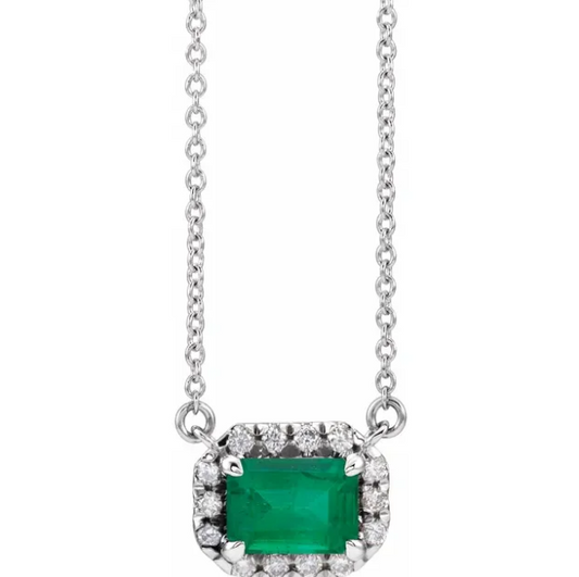 Zinnia Emerald & Diamond Necklace