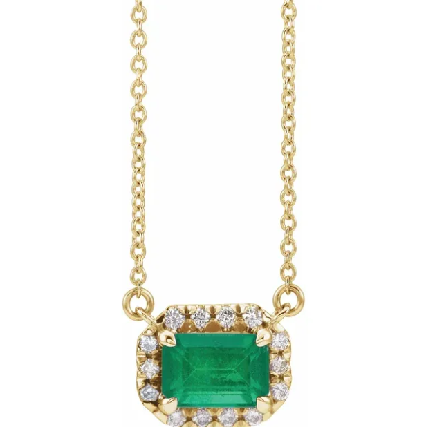 Zinnia Emerald & Diamond Necklace