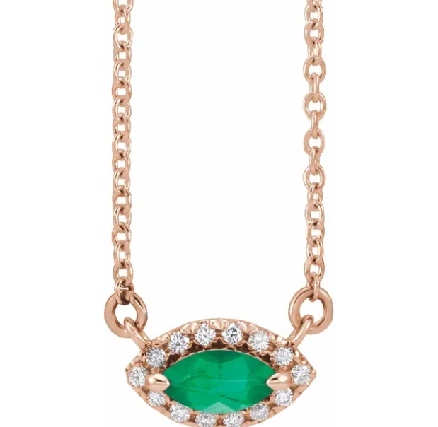 Clematis Emerald & Diamond Necklace