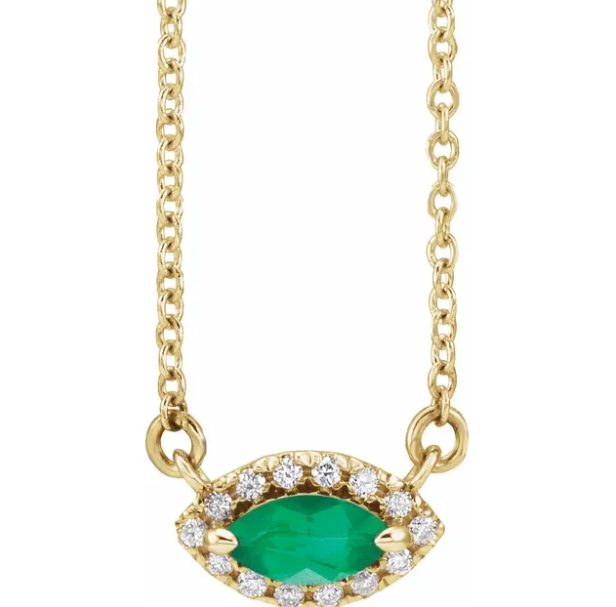 Clematis Emerald & Diamond Necklace