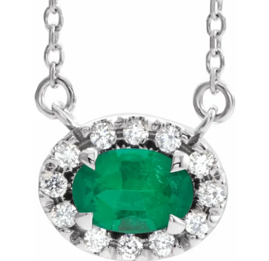 Plumeria Emerald & Diamond Necklace