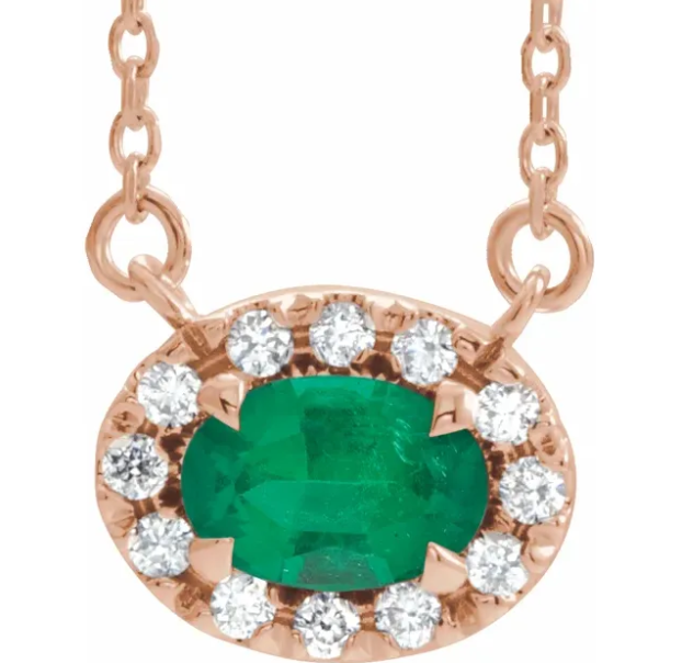 Plumeria Emerald & Diamond Necklace