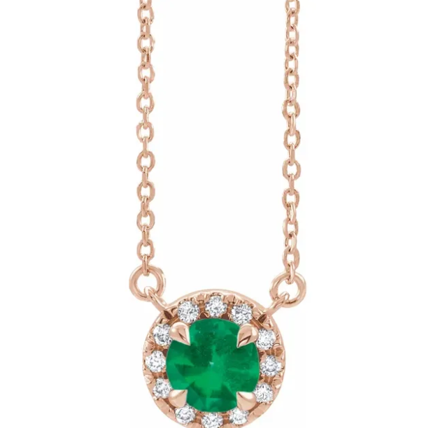 Hydrangea Emerald & Diamond Necklace