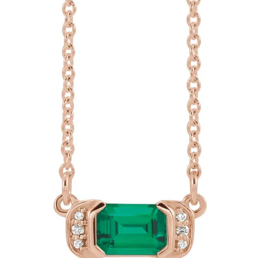 Dahlia Emerald & Diamond Necklace