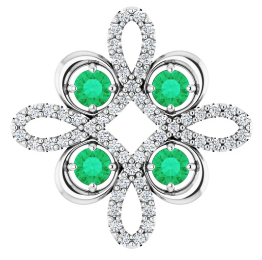 Clover Emerald & Diamond Pendant