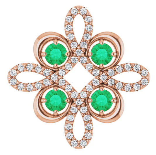 Clover Emerald & Diamond Pendant