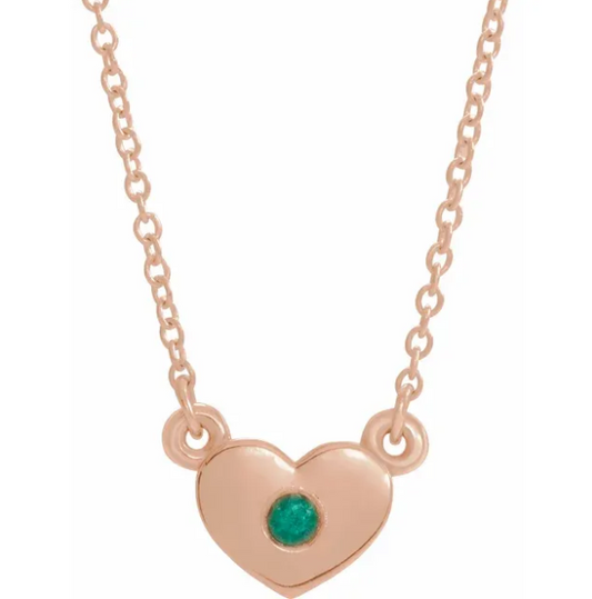 Tulip Emerald Heart Necklace