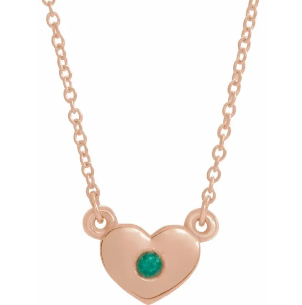 Tulip Emerald Heart Necklace