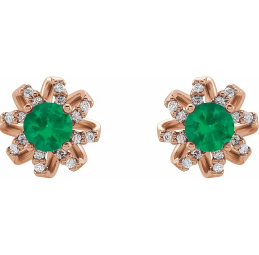 Passionflower Emerald & Diamond Earrings