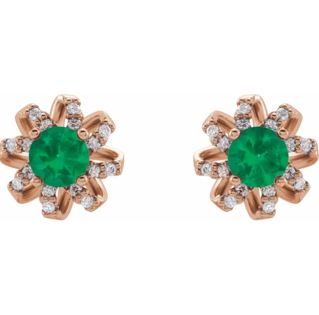 Passionflower Emerald & Diamond Earrings