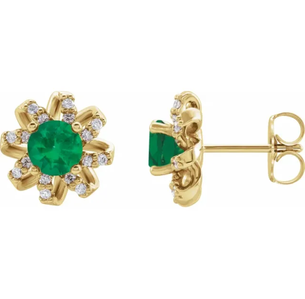 Passionflower Emerald & Diamond Earrings
