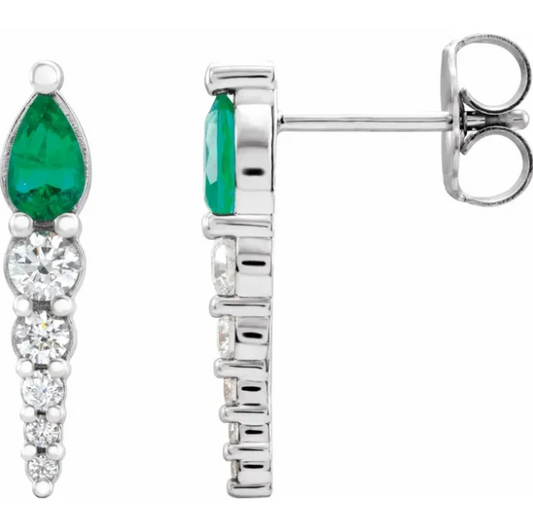 Dahlia Emerald & Diamond Earrings