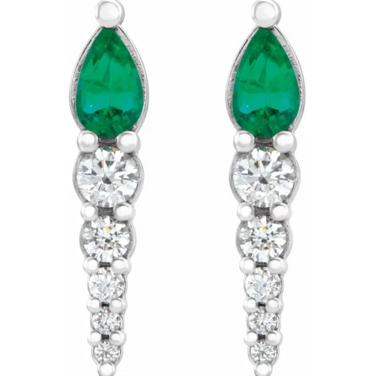 Dahlia Emerald & Diamond Earrings