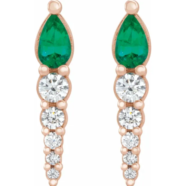 Dahlia Emerald & Diamond Earrings