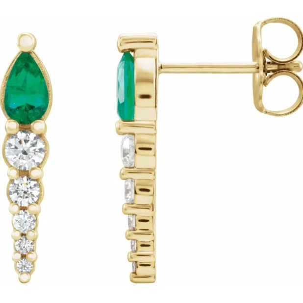 Dahlia Emerald & Diamond Earrings