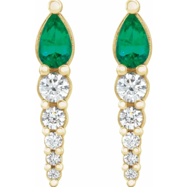 Dahlia Emerald & Diamond Earrings
