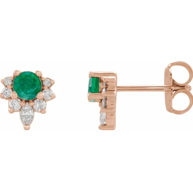 Orchid Emerald & Diamond Earrings