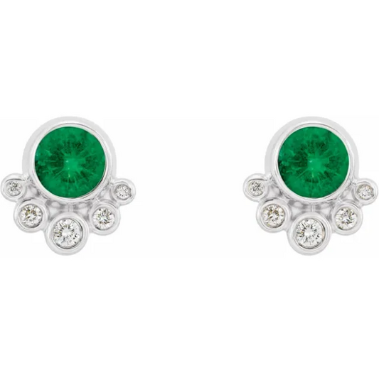 Poppy Emerald & Diamond Earrings