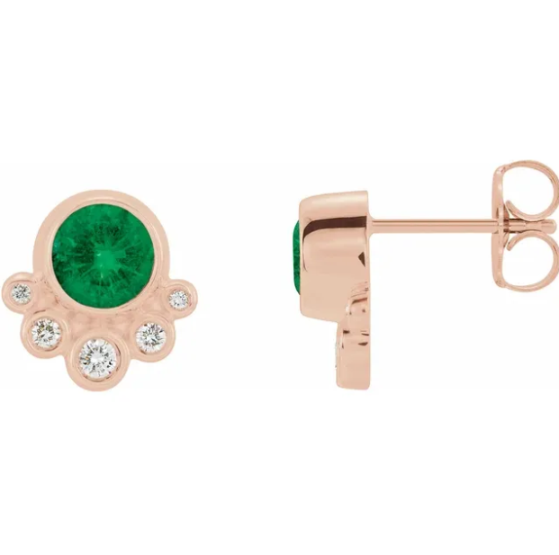 Poppy Emerald & Diamond Earrings