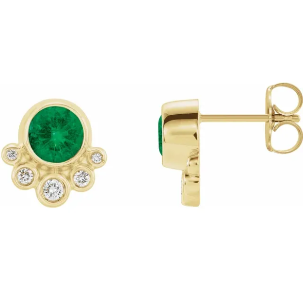 Poppy Emerald & Diamond Earrings