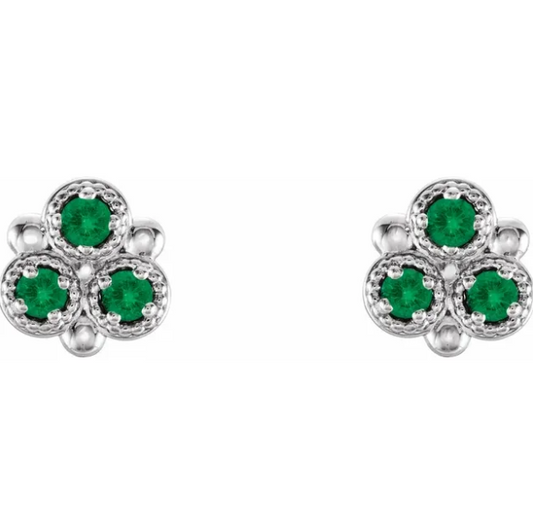 Clover Emerald Earrings