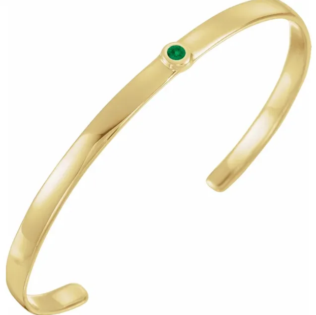 Poppy Emerald Cuff Bracelet