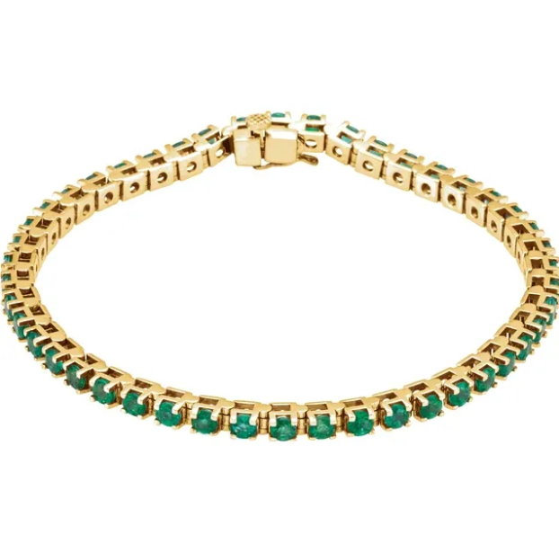 Orchid Emerald Line Bracelet