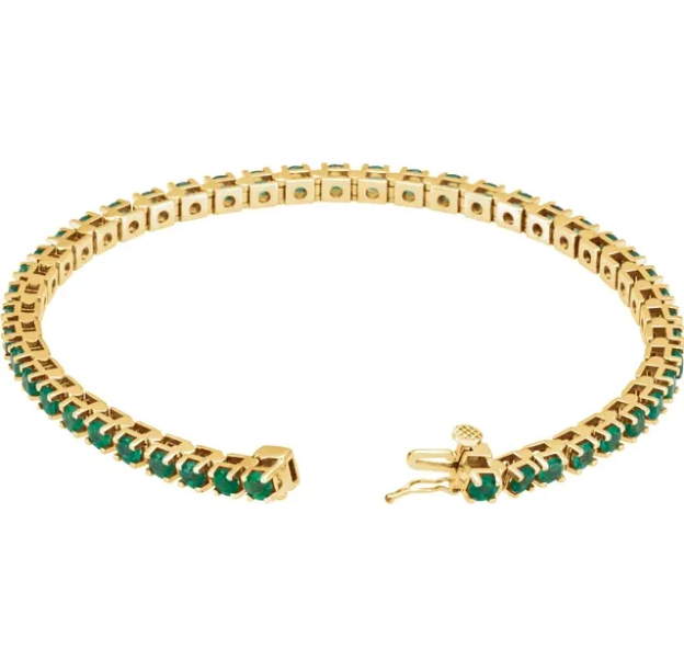 Orchid Emerald Line Bracelet